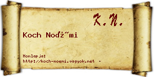 Koch Noémi névjegykártya
