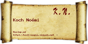 Koch Noémi névjegykártya